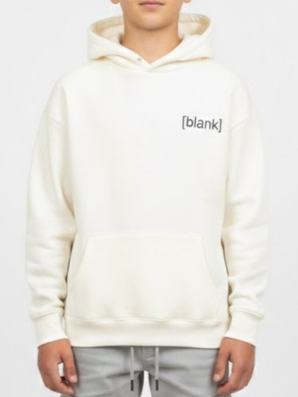White Streetwear Hoodie Men’s Relaxed Fit Size M - Custom Design NWOT